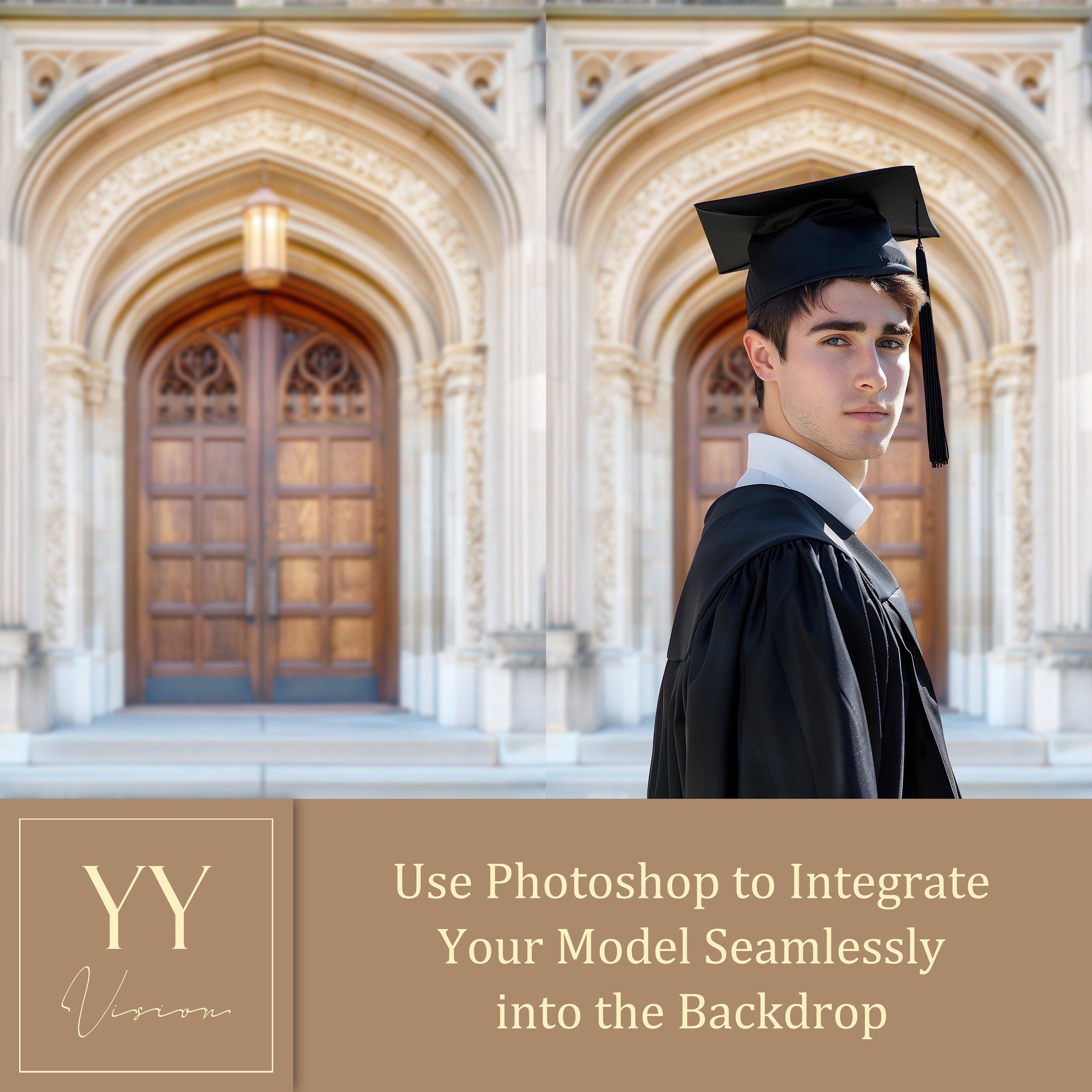 33 ensembles de toiles de fond numériques pour l'entrée de la porte d'entrée de la remise des diplômes pour la photographie des diplômés du lycée et de l'université, mise au point douce