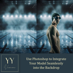 22 Swimming Pool Digital Backdrops Sets for Sports School Photography Background Portrait Photoshop Editing