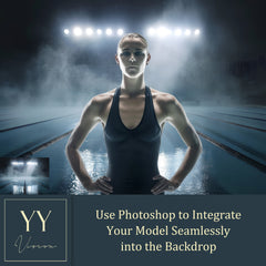 22 Swimming Pool Digital Backdrops Sets for Sports School Photography Background Portrait Photoshop Editing