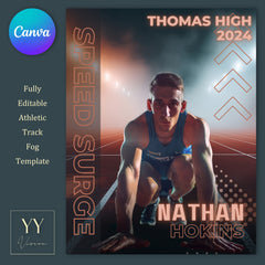 Athletic Track Stadium Light Fog Canva Template with 3 Background Options & Tutorial for Sport Posters Background Editable Design Text Color