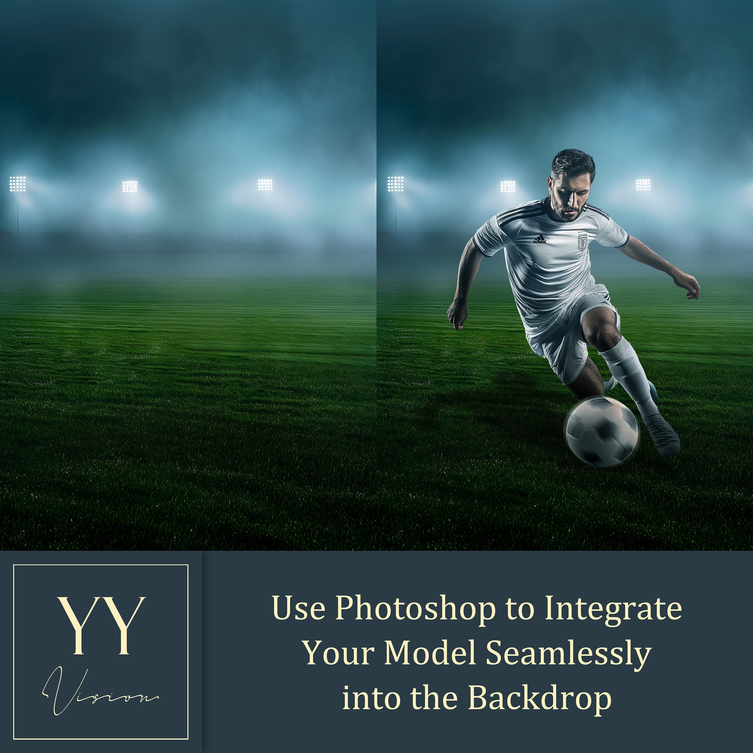 30 Grass Field Lights Digital Backdrops Sets for Sports School Photography Background Portrait Photoshop Editing