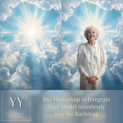 28 Heaven Sky Digital Backdrops Sets for In Loving Memory Heavenly Memorial Background Backdrop