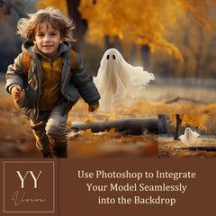 20 Autumn Halloween Ghost Digital Backdrops Sets for Holiday Seasonal Photography Fine Arts Studio Photoshop Background