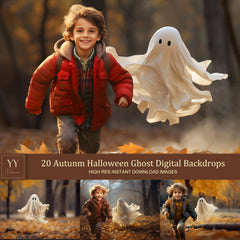 20 Autumn Halloween Ghost Digital Backdrops Sets for Holiday Seasonal Photography Fine Arts Studio Photoshop Background