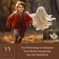 20 Autumn Halloween Ghost Digital Backdrops Sets for Holiday Seasonal Photography Fine Arts Studio Photoshop Background