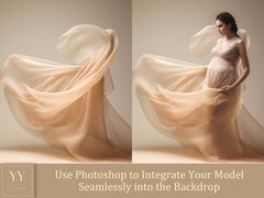 35 Beige Flying Silk Fabric Digital Backdrops Sets for Maternity Photography Fine Arts Wedding Studio Photoshop