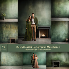 22 Old Master Studio Background Muted Green Digital Backdrops Sets for Maternity Wedding Photography Fine Arts Texture Photoshop Background