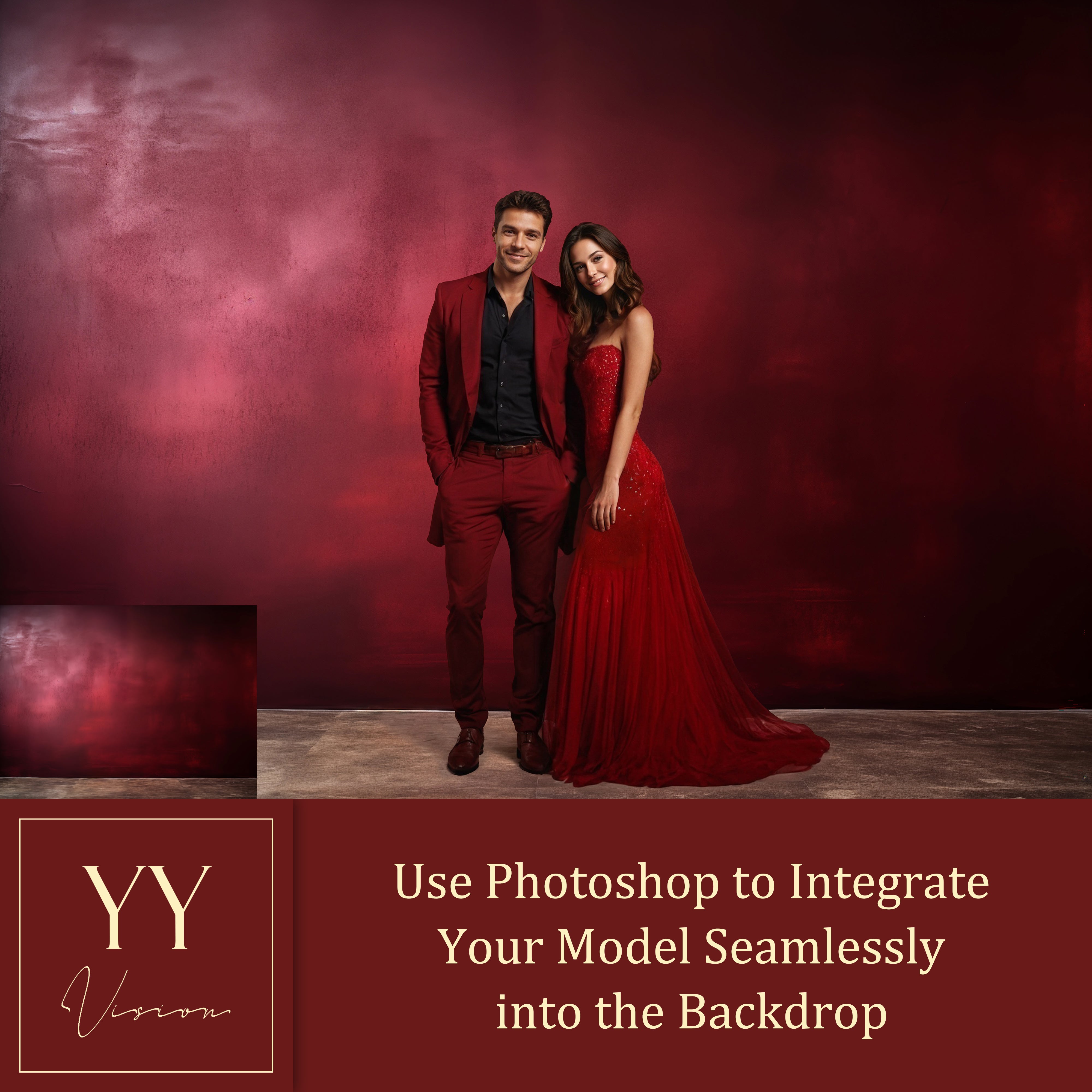 22 Old Master Studio Background Dark Red Digital Backdrops Sets for Maternity Wedding Photography Fine Arts Texture Photoshop Background